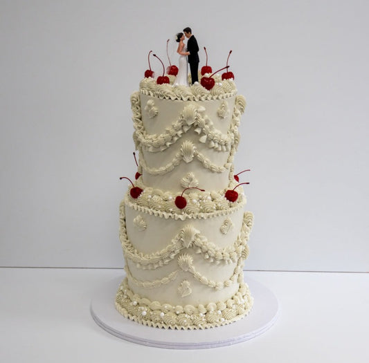 2 tier Vintage Wedding Cake