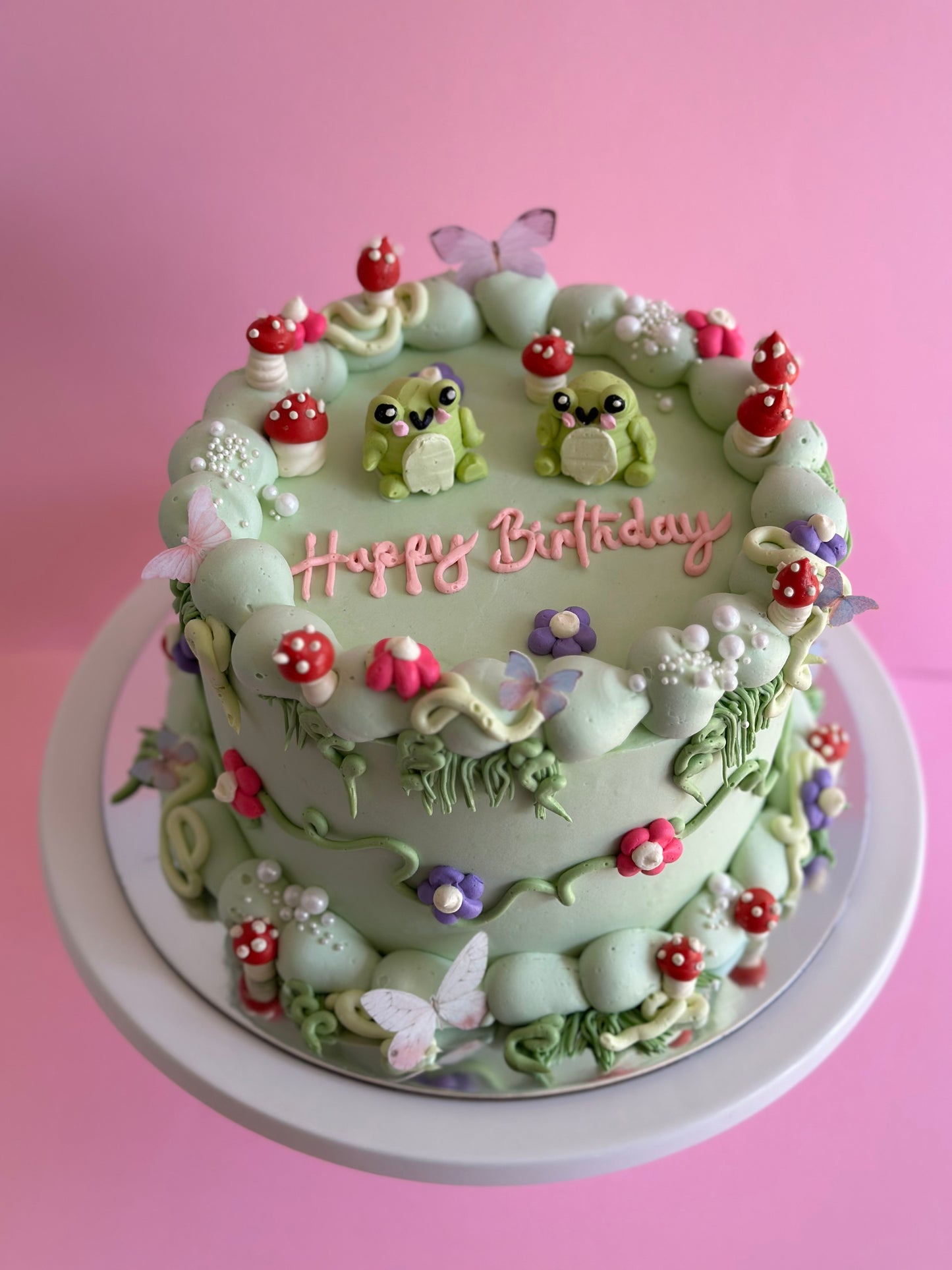 Froggy Garden Party Cake