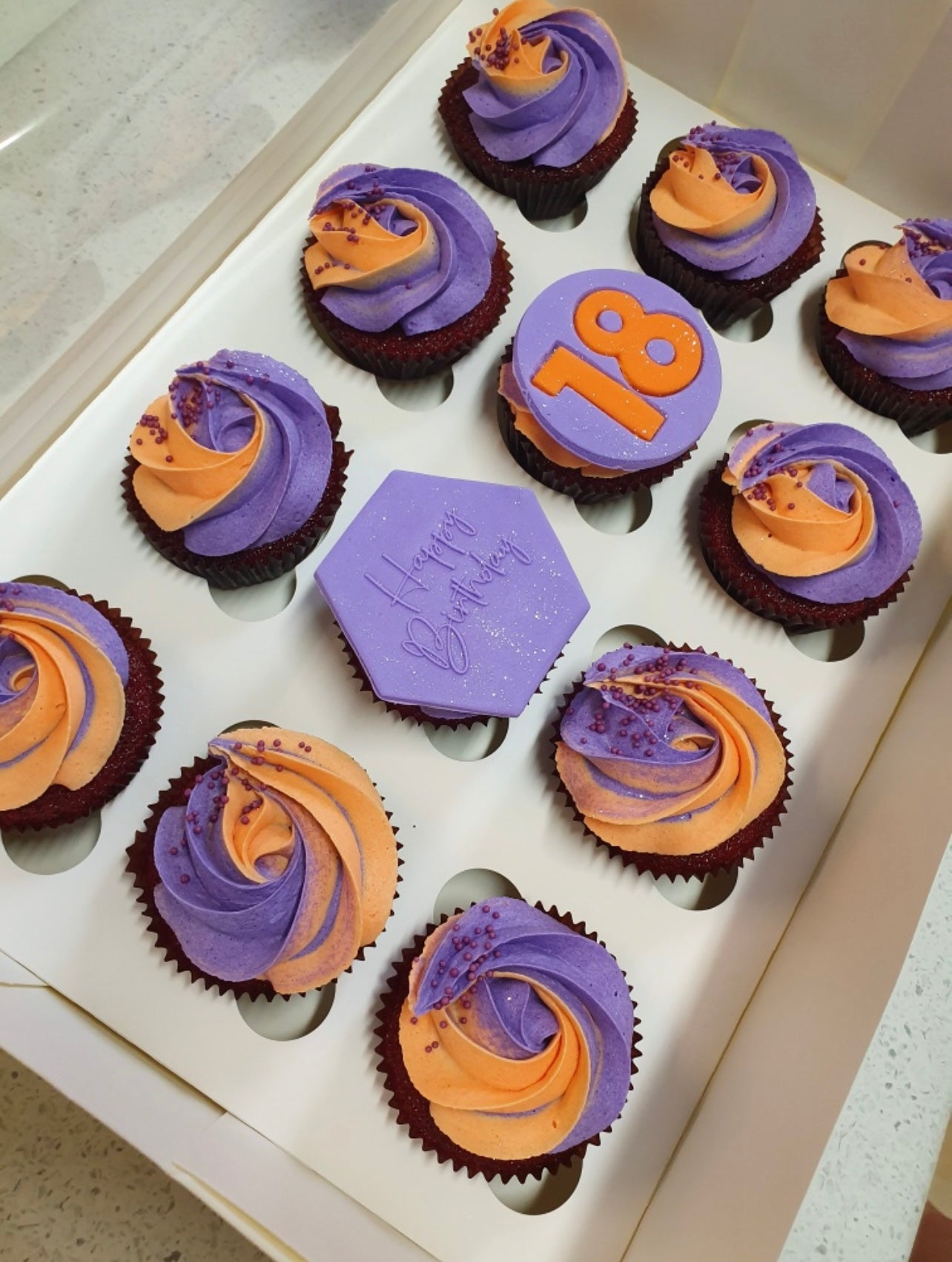 Message & Age Cupcakes (12 per box)