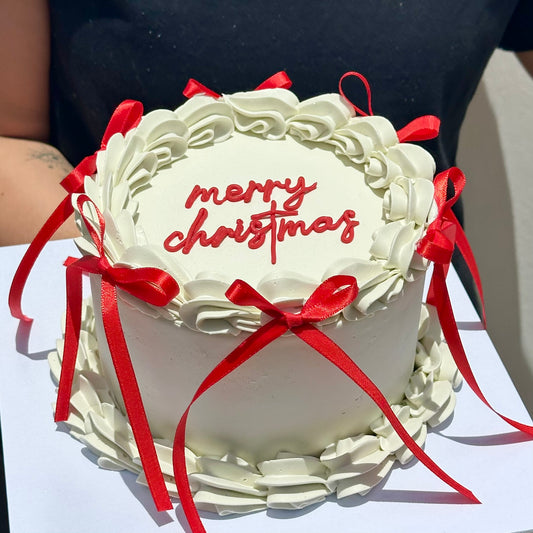 Merry Christmas Bow Cake