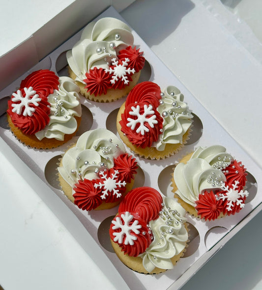 Snowflake Christmas Cupcakes