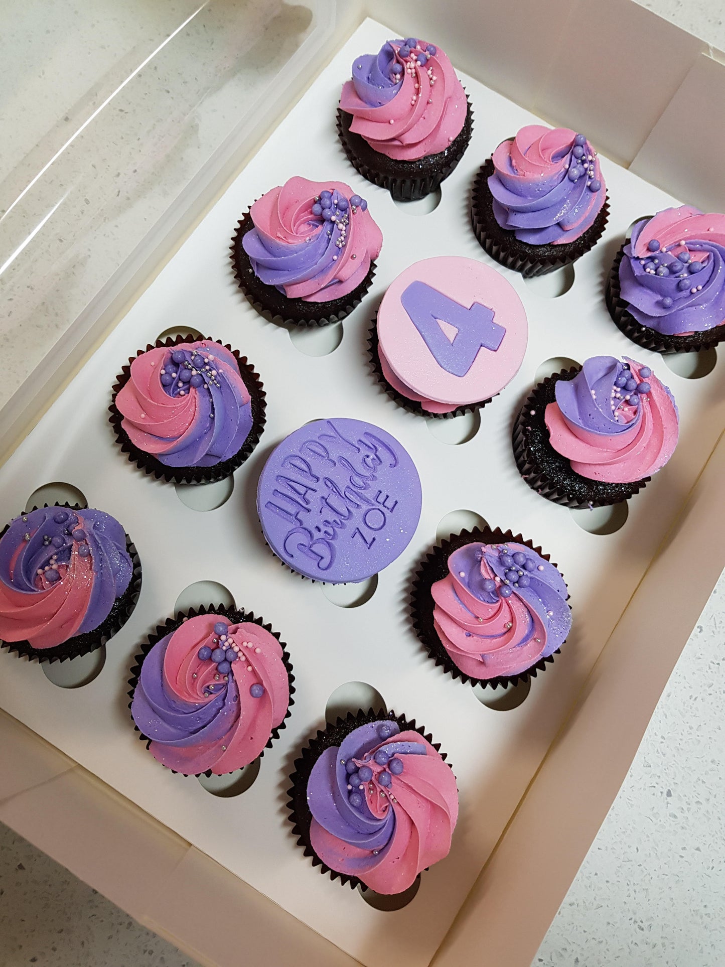 Message & Age Cupcakes (12 per box)